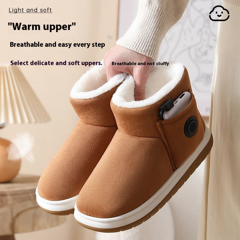 Electric Heating Shoes Rechargeable Foot Warmer Artifact Heating Home Shoes Winter Warm Temperature Regulating Cotton Shoes view 7
