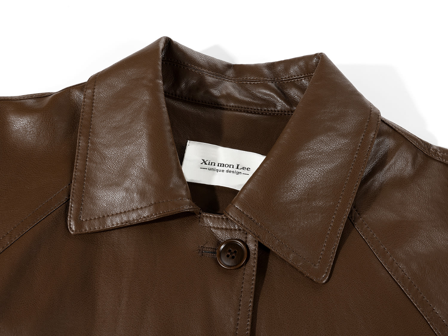 Retro Motorcycle Clothing Slimming Leather Coat view 6
