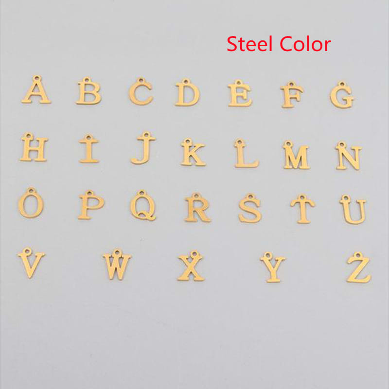 European And American 26 English Letter Necklace Stainless Steel Clip Chain Imitation Pearl Pendant For Women And Men view 7