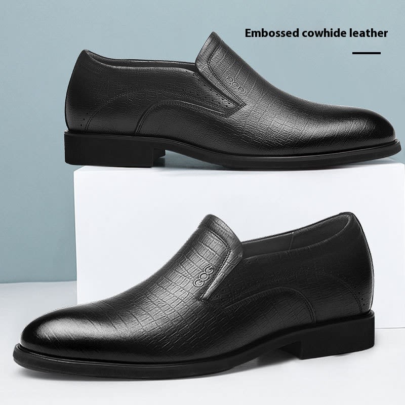 Invisible Height Increasing Insole 8cm Business Slip-on Leather Shoes view 5