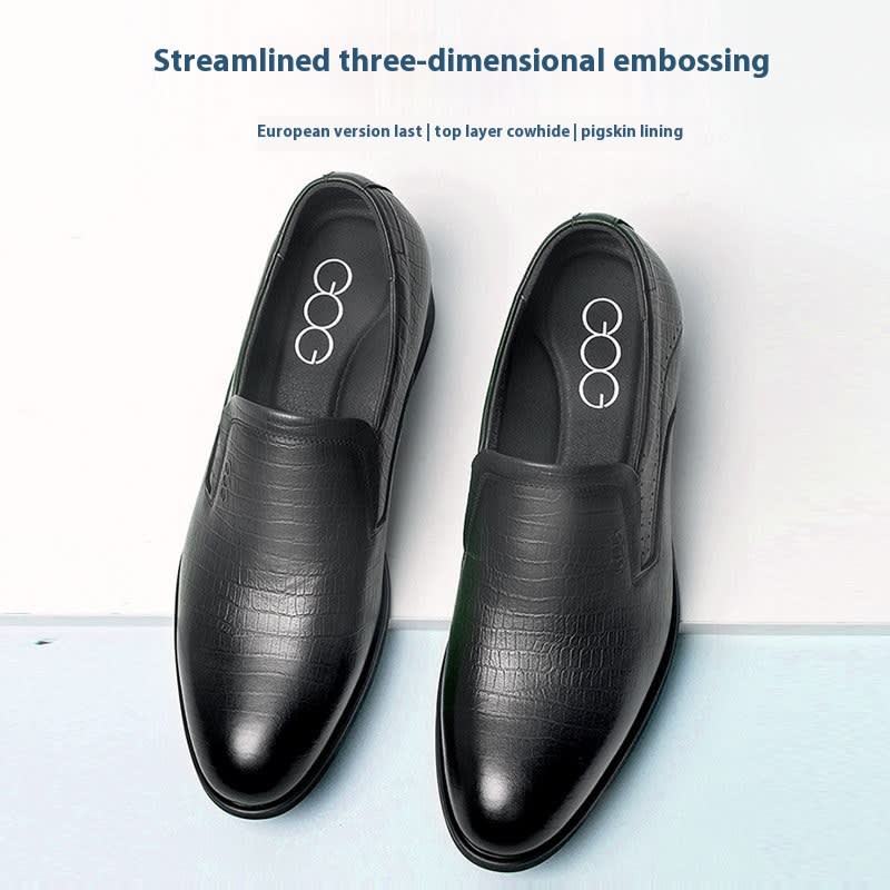 Invisible Height Increasing Insole 8cm Business Slip-on Leather Shoes view 6