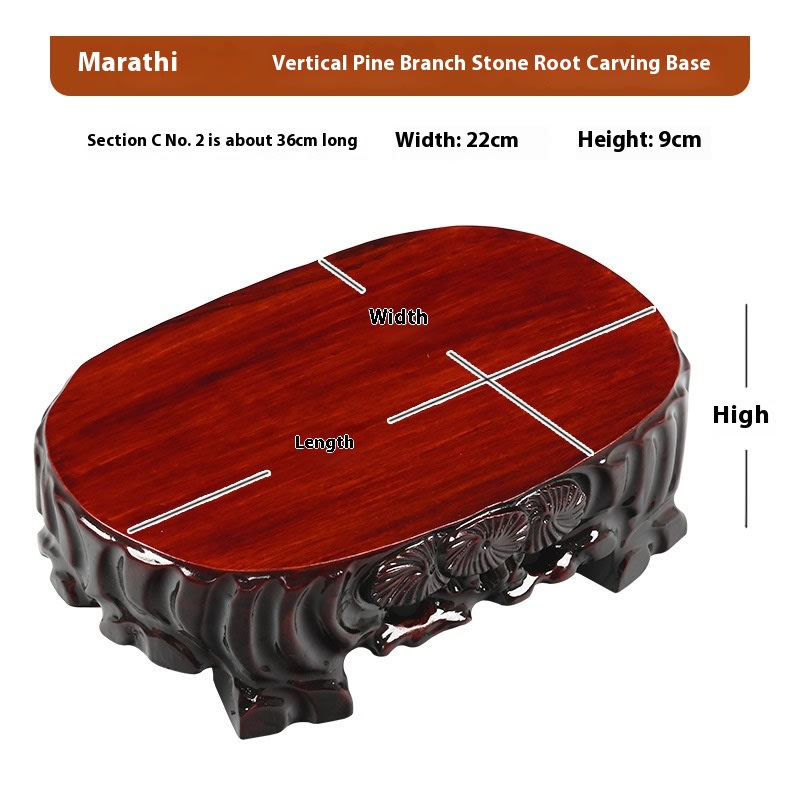 Wooden Base, Redwood And Rare Stone Handicraft Ornament view 2