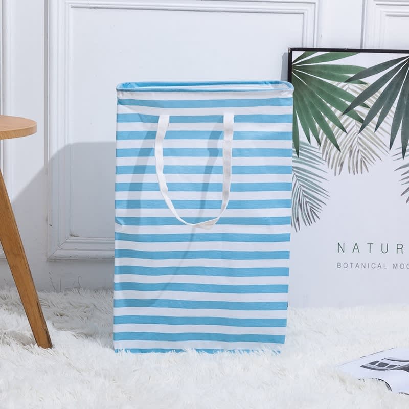 Foldable Moisture-proof Stripes Laundry Basket Dirty Clothes Basket Laundry Basket view 3