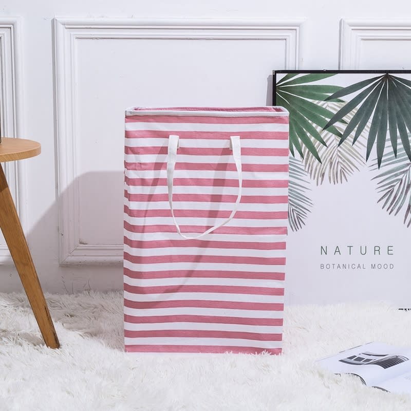 Foldable Moisture-proof Stripes Laundry Basket Dirty Clothes Basket Laundry Basket view 4