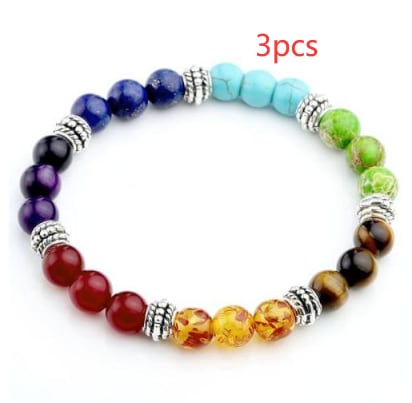Agate molten rock 8mm energy volcanic stone chakra colorful beads bracelet string view 7