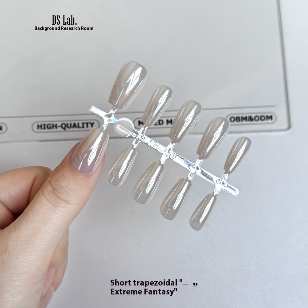 Electroplating Super Bright Magic Mirror White Moonlight Nail Patch view 4