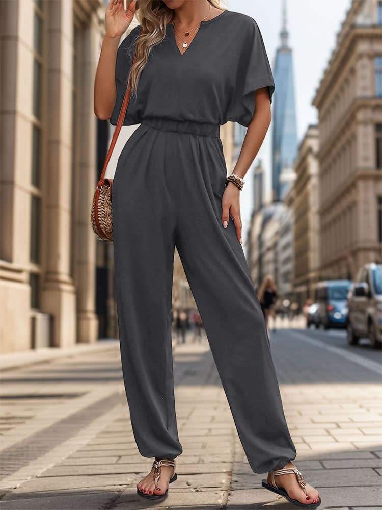 New European And American Summer Women's Casual Solid Color European And American Jumpsuit view 6