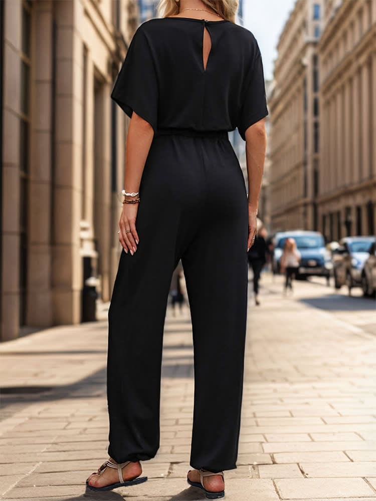 New European And American Summer Women's Casual Solid Color European And American Jumpsuit view 4