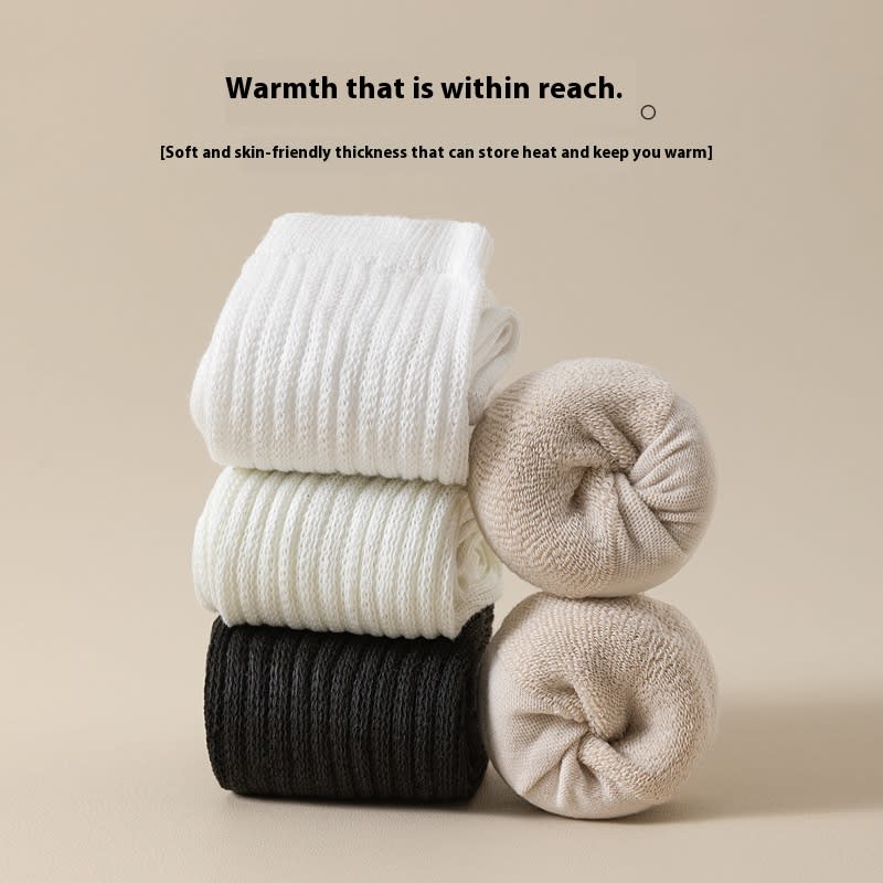 Autumn And Winter Thickening Women's Bunching Socks Fleece-lined Warm Stockings Half Pile view 7