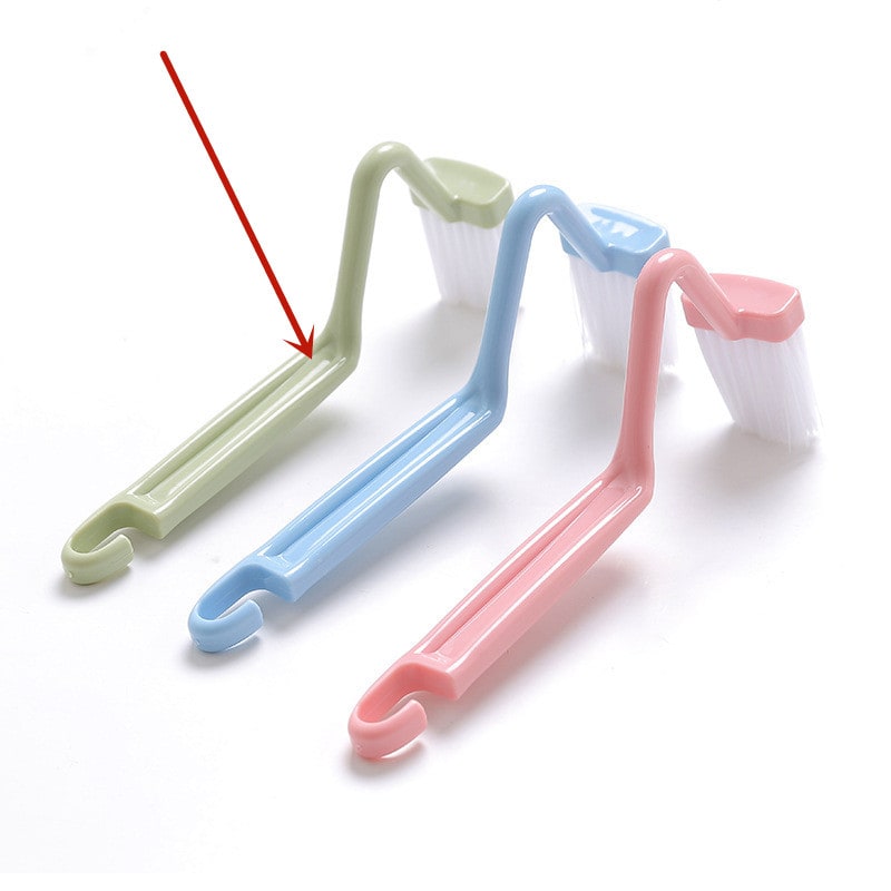 Curved Toilet Brush Gap Cleaning Tool Bathroom Accessory Long Handle Wall Mounted Toilet Soft Bristle Brush Plastic Durable view 7