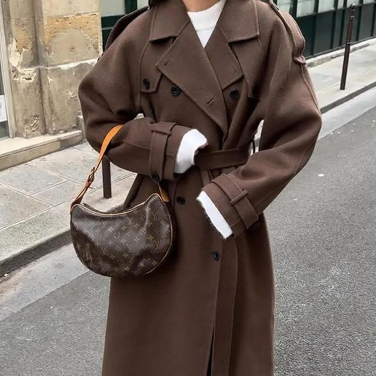 Women's Fashion With Belt Wool Large Coat view 7