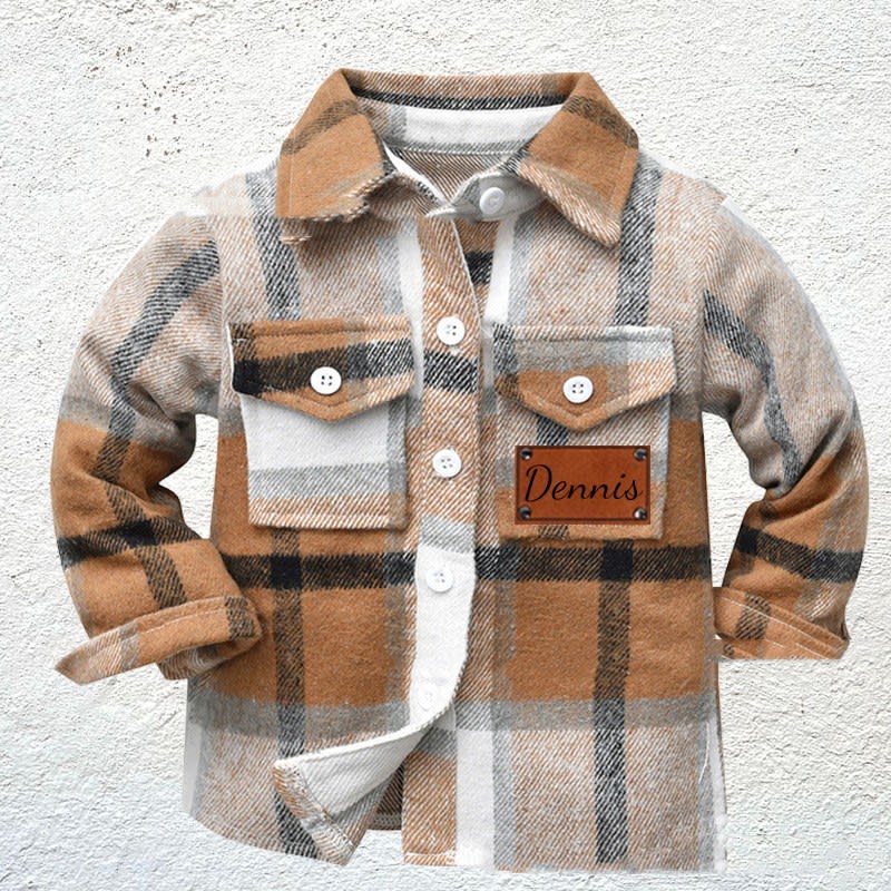 Children's Patchwork Flannel Checkered Shirt view 5