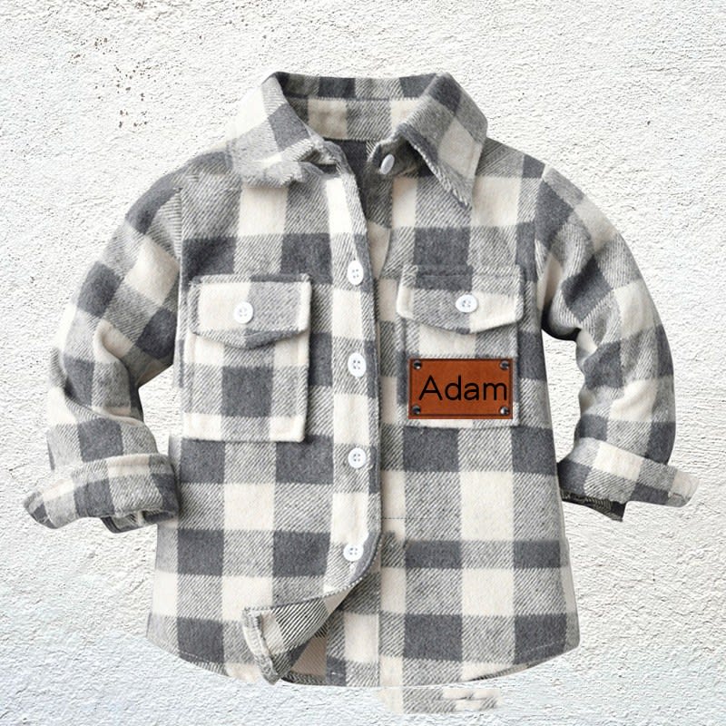 Children's Patchwork Flannel Checkered Shirt view 12