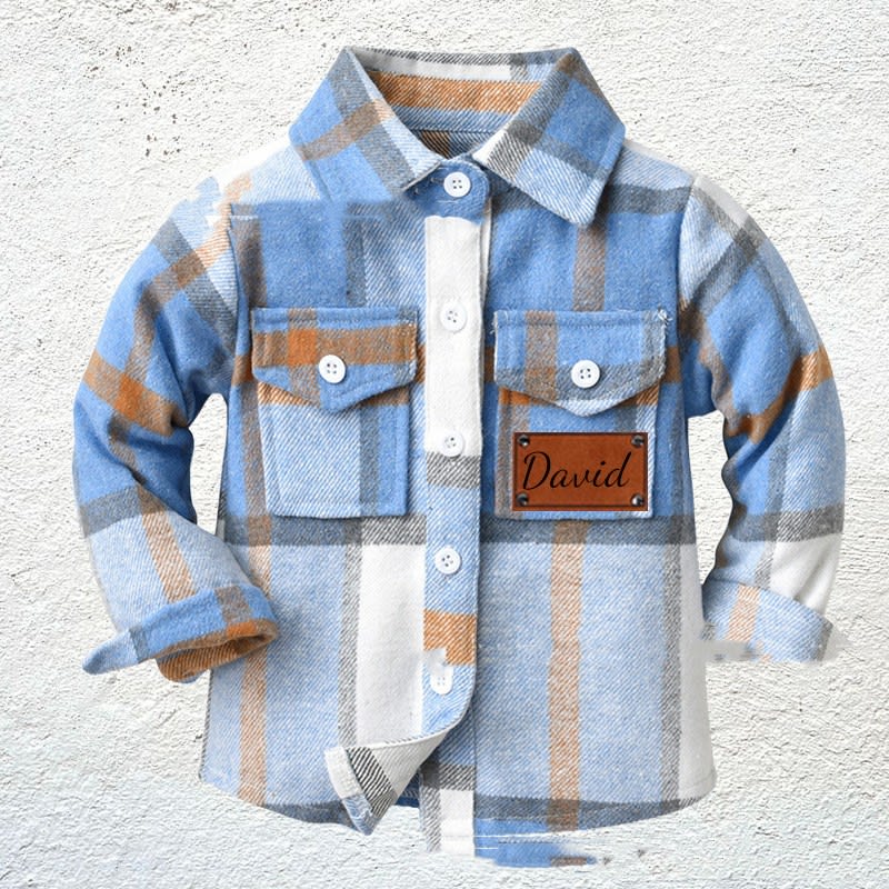 Children's Patchwork Flannel Checkered Shirt view 9