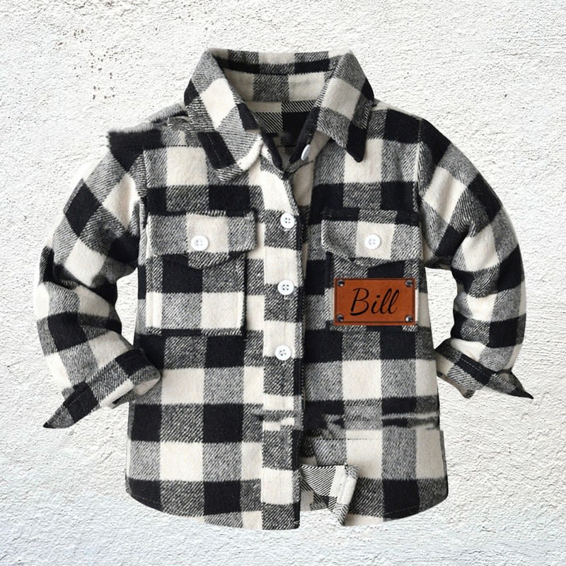 Children's Patchwork Flannel Checkered Shirt view 11