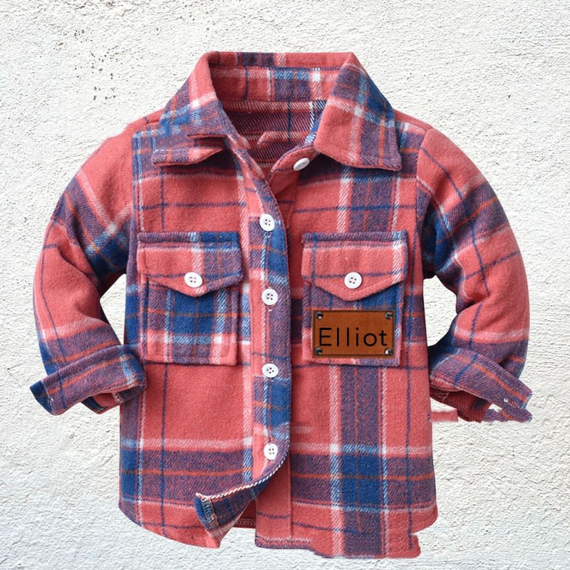 Children's Patchwork Flannel Checkered Shirt view 7