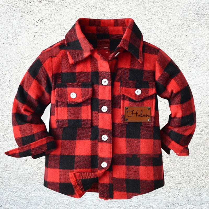 Children's Patchwork Flannel Checkered Shirt view 4