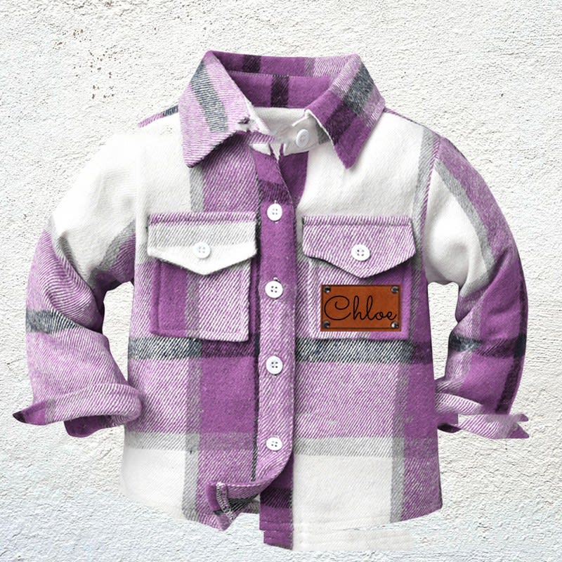 Children's Patchwork Flannel Checkered Shirt view 10