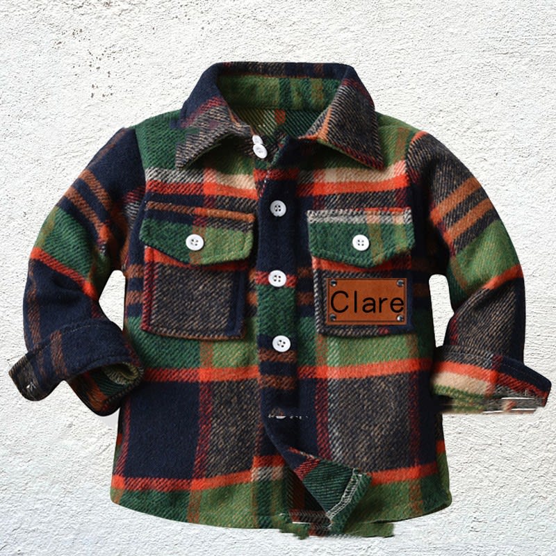 Children's Patchwork Flannel Checkered Shirt view 3