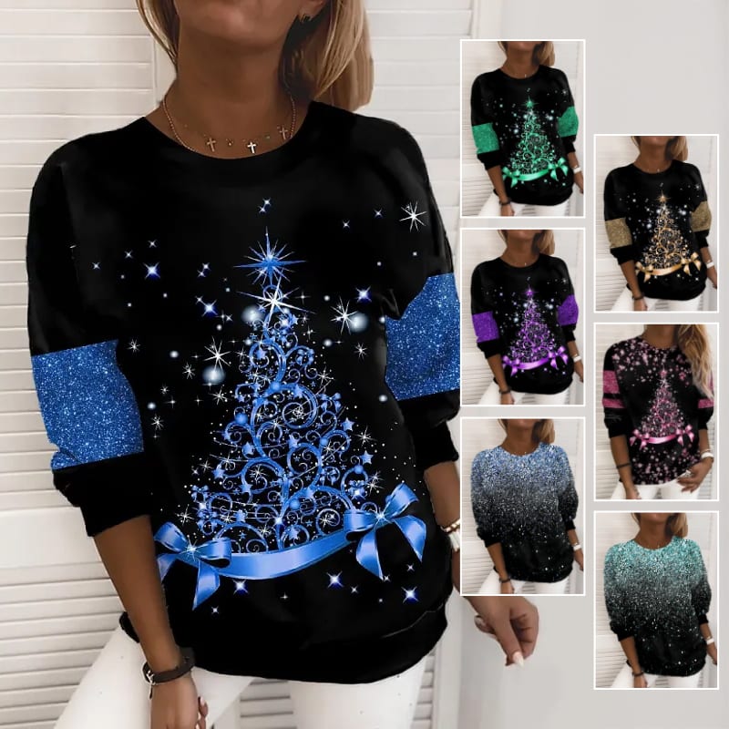 Christmas Sweater Women's 3D Digital Printing Pullover Jacket Fashion Casual Sweatshirt Long Sleeve Printed Round Neck Shirt Top Clothes view 19