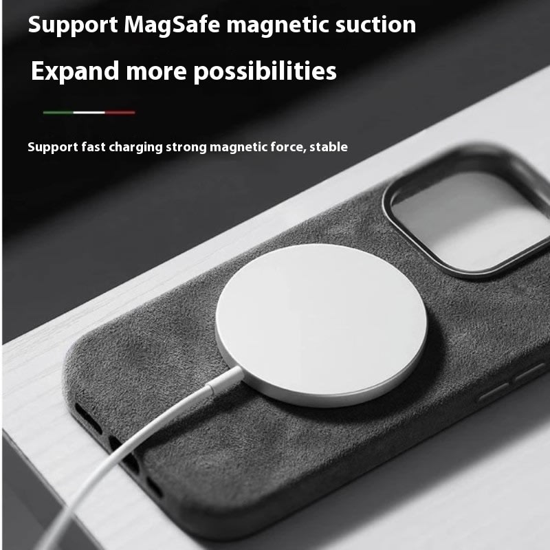 Alcantara Suede Phone Case Magnetic All-inclusive Men And Women view 2
