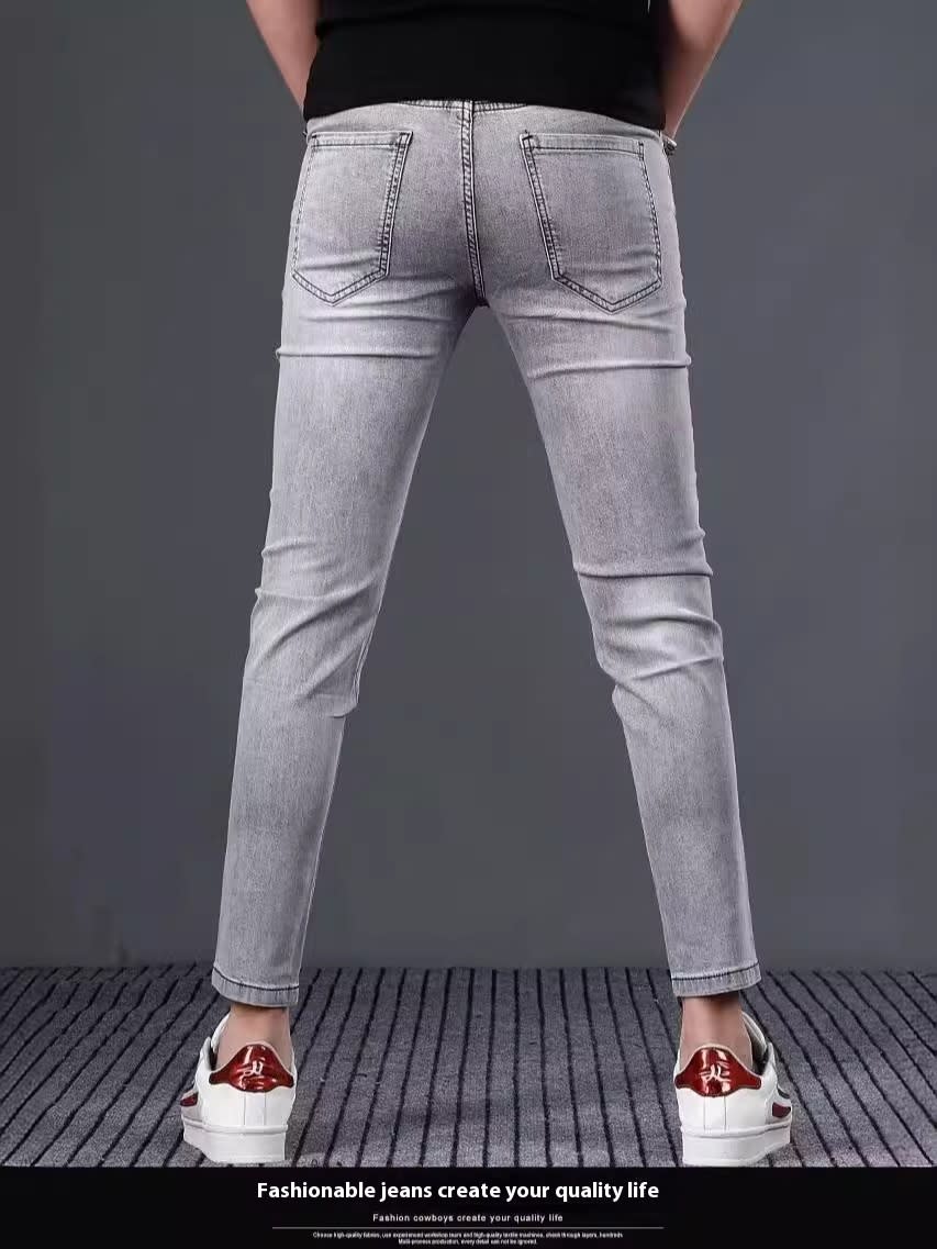 Stretch Slim Fit Elastic Ankle-length Pants Skinny Pants Spring And Summer Jeans view 5