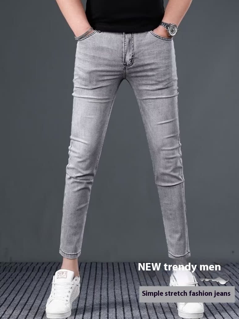 Stretch Slim Fit Elastic Ankle-length Pants Skinny Pants Spring And Summer Jeans view 3
