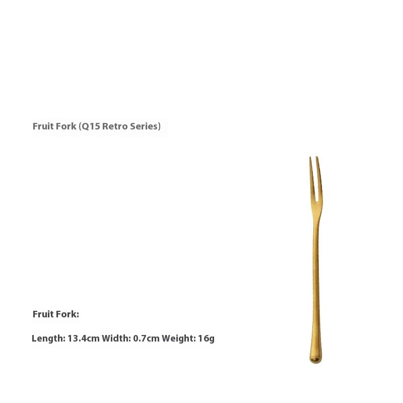 Retro Golden Steak Japanese-style Distressed 304 Stainless Steel Stir Knife, Fork And Spoon view 12