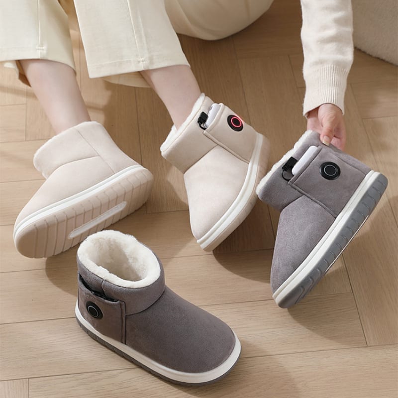 Electric Heating Shoes Rechargeable Foot Warmer Artifact Heating Home Shoes Winter Warm Temperature Regulating Cotton Shoes view 2