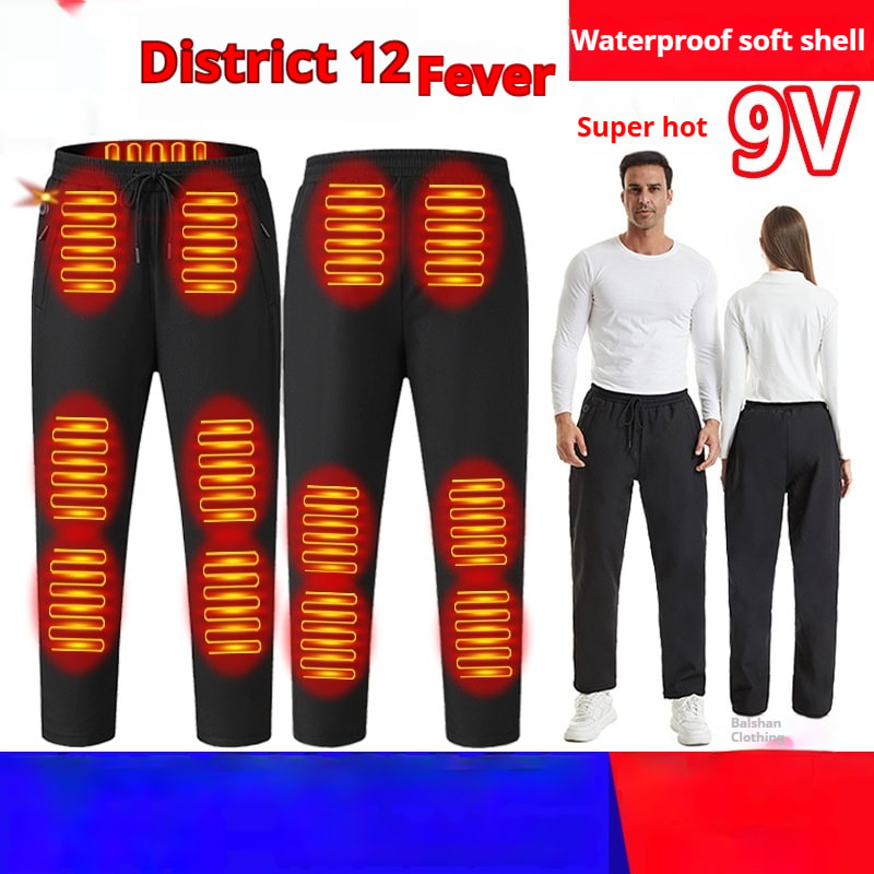 Winter Waterproof Thermal 12 District Intelligent Electric Heating Trousers Men And Women Same Style view 7