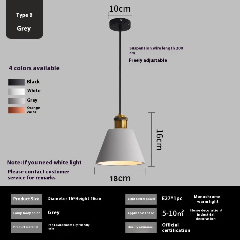 Simple Chandelier Dining Table Bar Lamp Bedroom Bedside Iron Droplight view 15