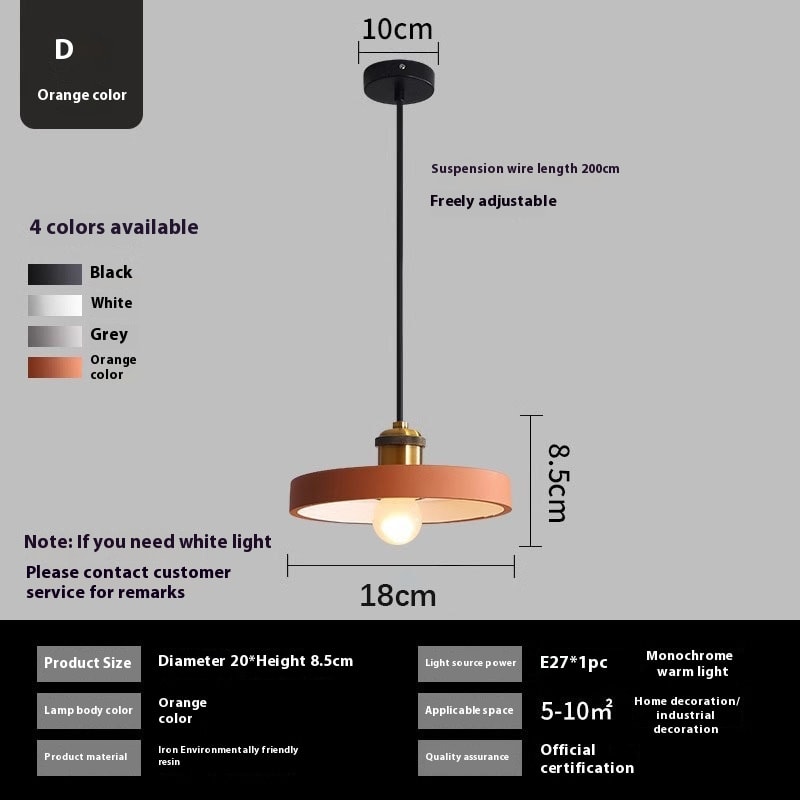 Simple Chandelier Dining Table Bar Lamp Bedroom Bedside Iron Droplight view 12