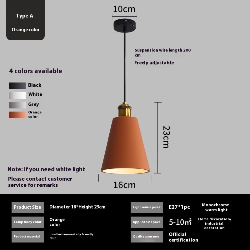 Simple Chandelier Dining Table Bar Lamp Bedroom Bedside Iron Droplight view 5