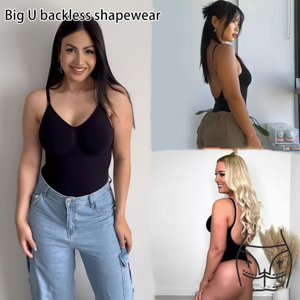 Backless T-shaped Jumpsuit Plus Size Corset view 2