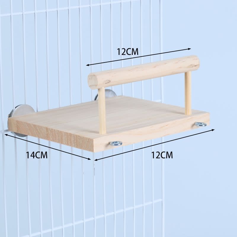 Climbing And Playing Bird Cage Accessories Toy Solid Wood Jumping Platform Standing Board view 2