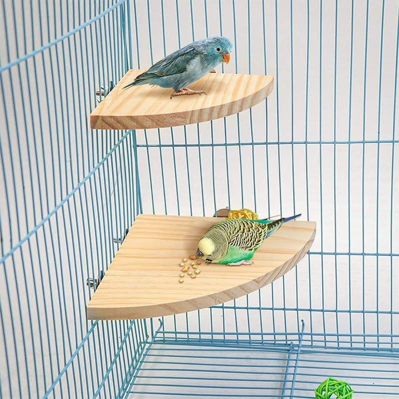 Climbing And Playing Bird Cage Accessories Toy Solid Wood Jumping Platform Standing Board view 9