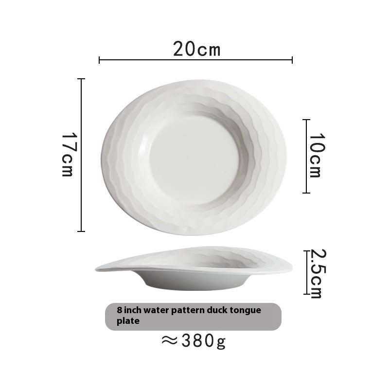 Creative Water Pattern Duck Tongue Dish Western Cuisine Plate