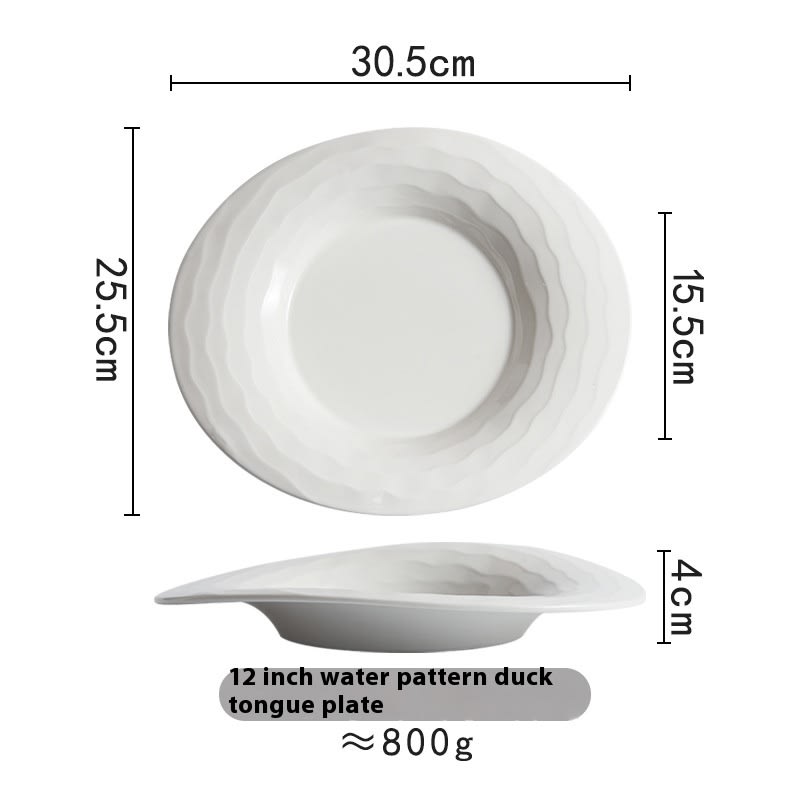 Creative Water Pattern Duck Tongue Dish Western Cuisine Plate view 7
