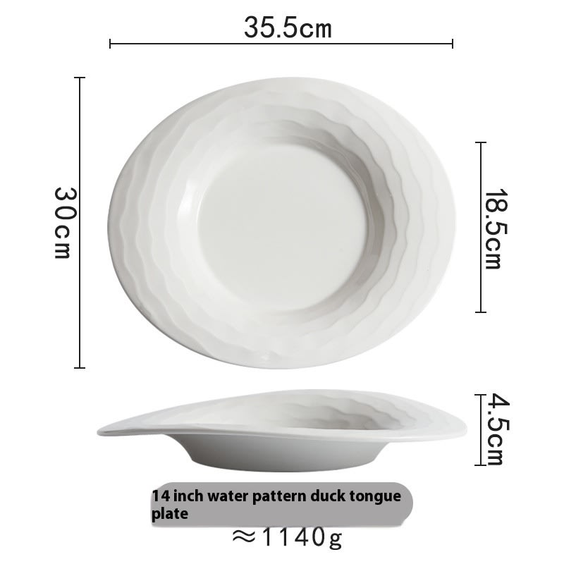 Creative Water Pattern Duck Tongue Dish Western Cuisine Plate view 6