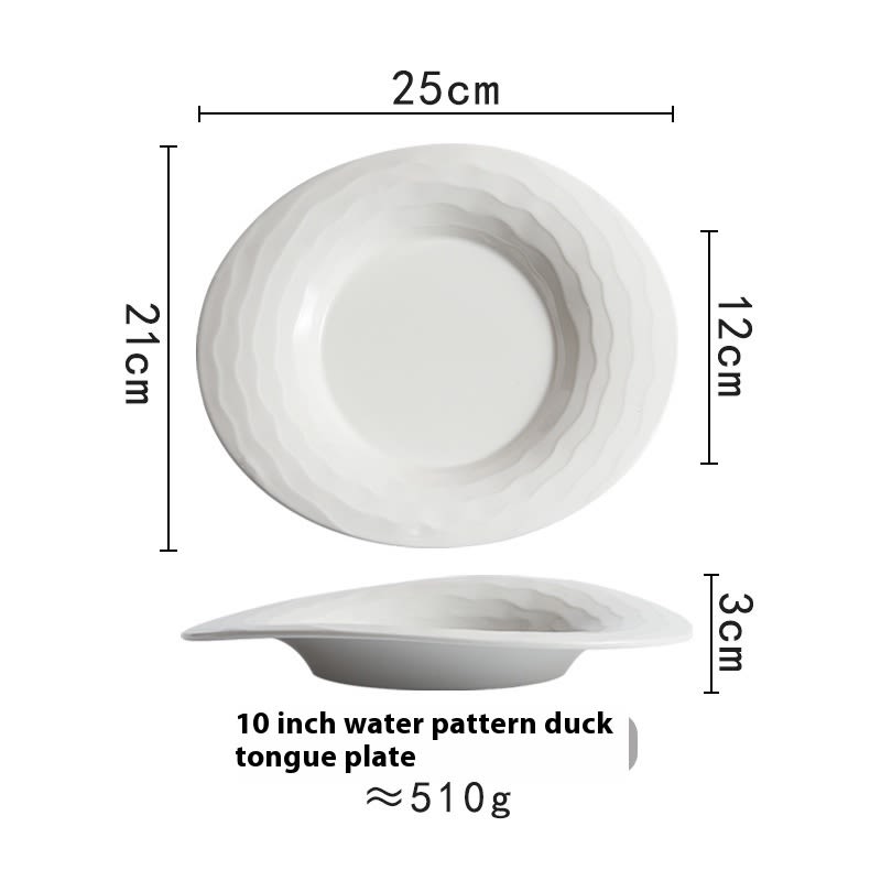 Creative Water Pattern Duck Tongue Dish Western Cuisine Plate view 4