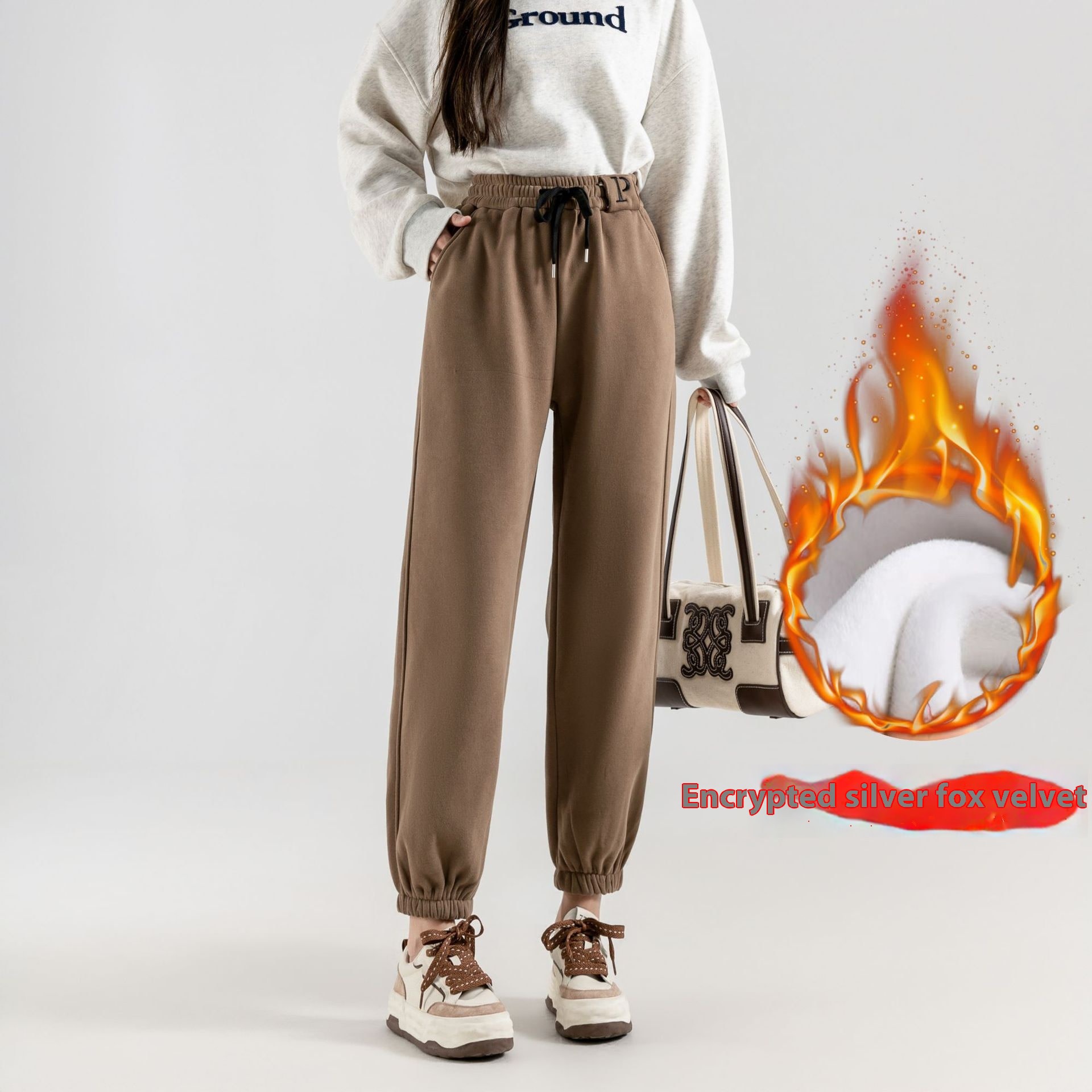 Fleece-lined Casual Harem Pants For Women view 1