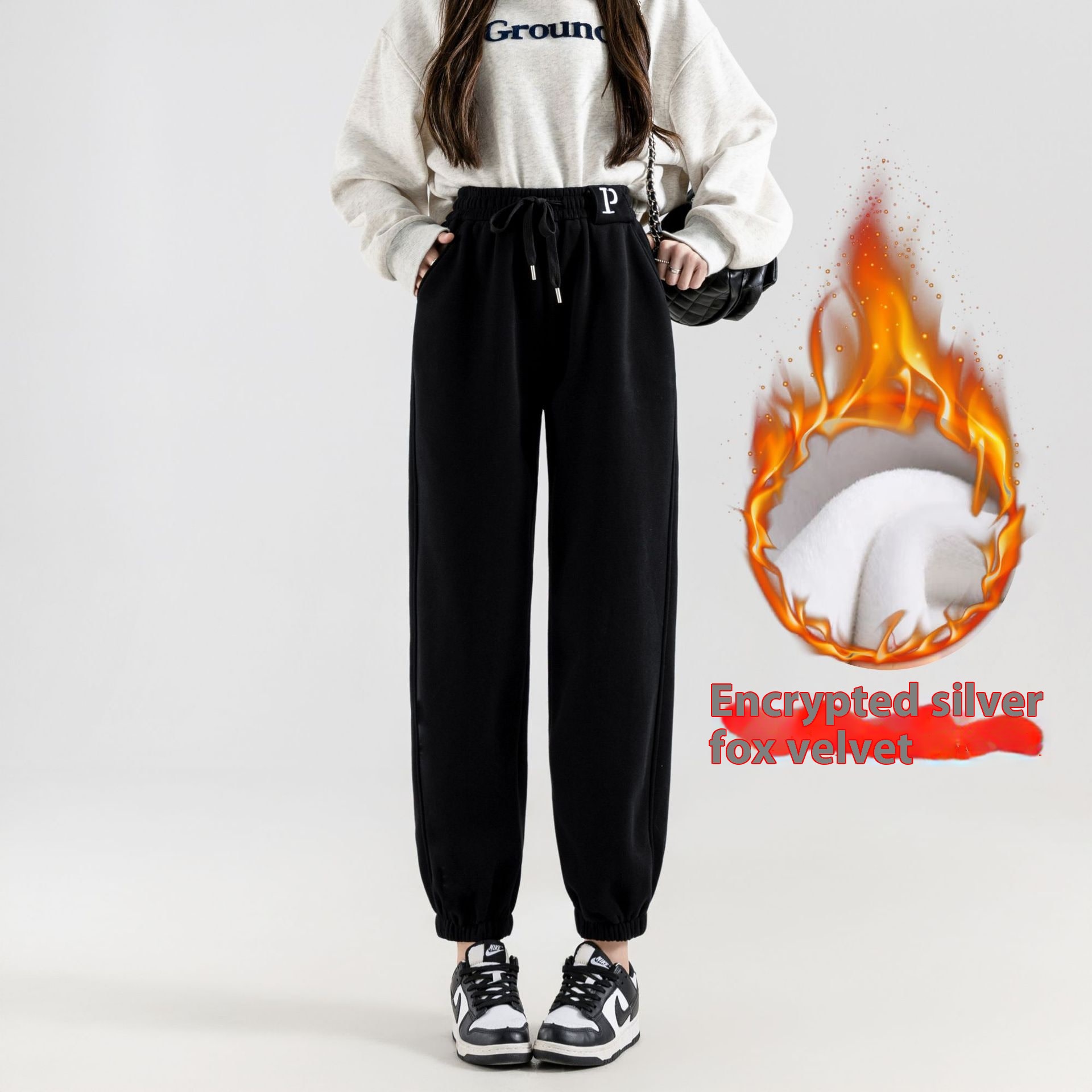Fleece-lined Casual Harem Pants For Women view 6