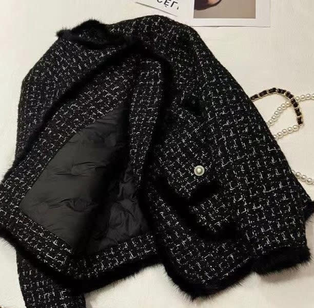 Coat Fashionable Coarse Pattern Elegant Slimming Thickened Quilted view 4