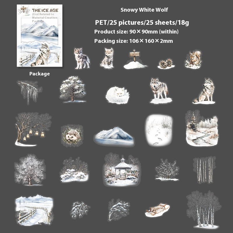 Beautiful Day Winter Animal Landscaping PET Sticker Bag view 6