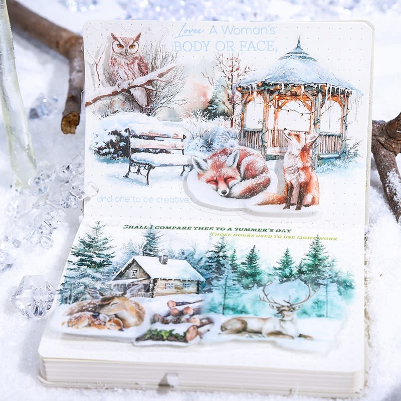 Beautiful Day Winter Animal Landscaping PET Sticker Bag view 3