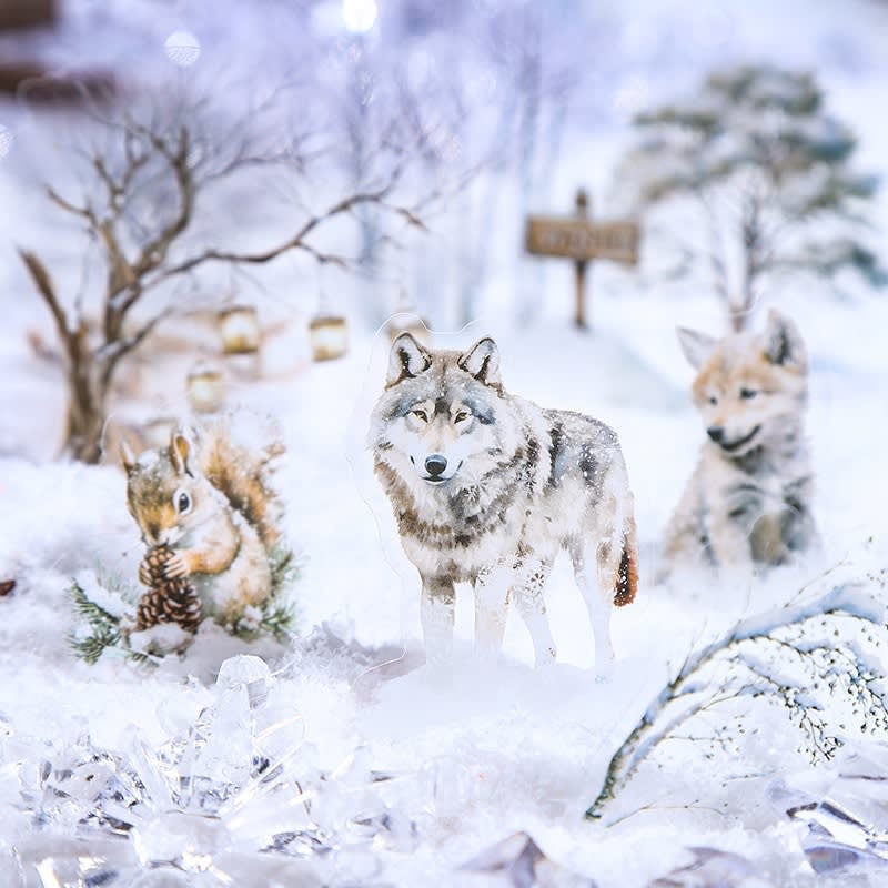 Beautiful Day Winter Animal Landscaping PET Sticker Bag view 4