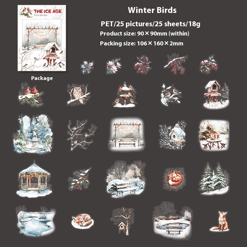Beautiful Day Winter Animal Landscaping PET Sticker Bag view 2