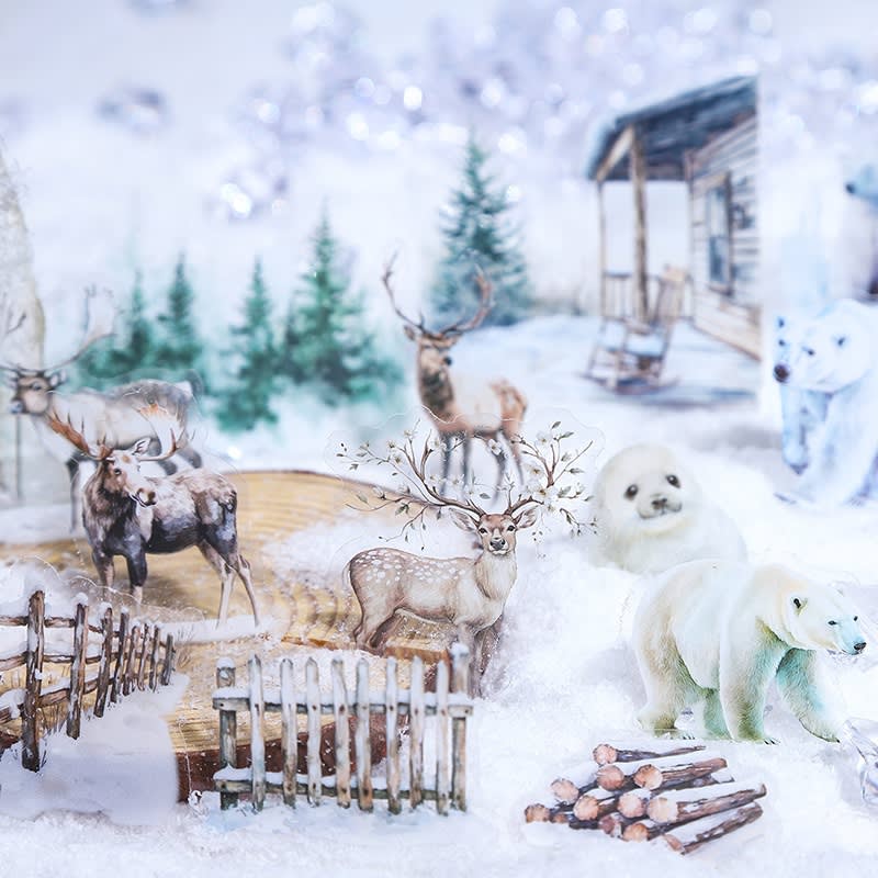 Beautiful Day Winter Animal Landscaping PET Sticker Bag view 9