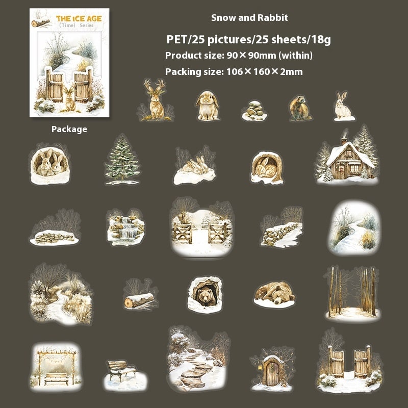 Beautiful Day Winter Animal Landscaping PET Sticker Bag view 8