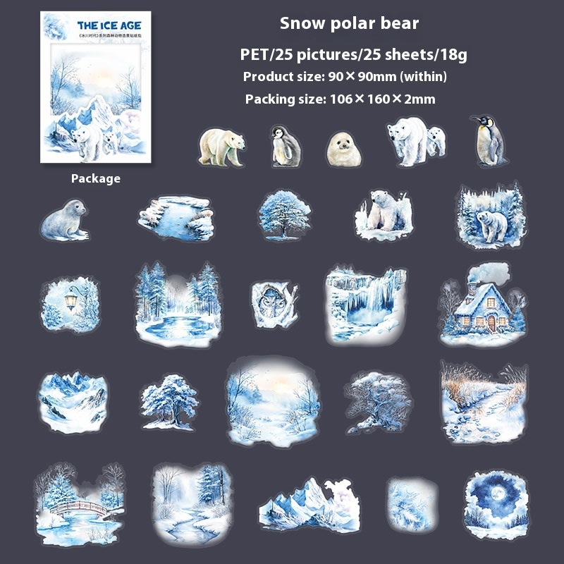 Beautiful Day Winter Animal Landscaping PET Sticker Bag view 5